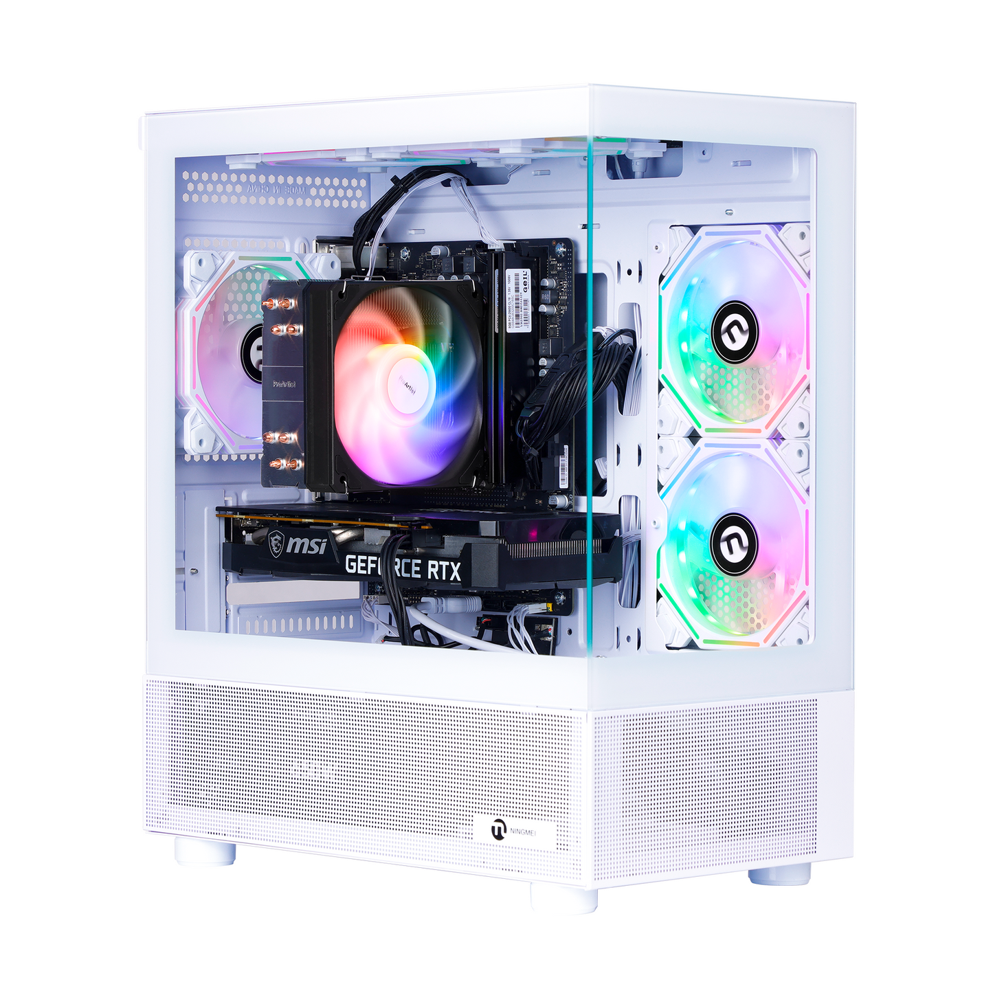 Ningmei Gaming PC Desktop AMD Ryzen 5 5500 NVIDIA GTX 1660 Super 16GB RAM 1TB SSD Windows 11 Wi-Fi PC Gaming Black