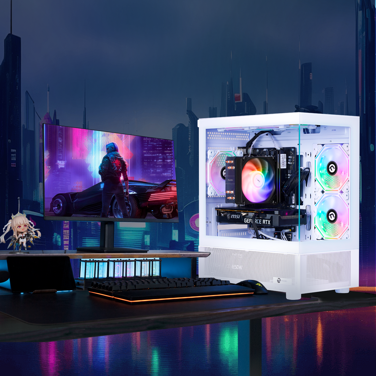 Ningmei Gaming PC Desktop AMD Ryzen 5 5500 NVIDIA GTX 1660 Super 16GB RAM 1TB SSD Windows 11 Wi-Fi PC Gaming Black