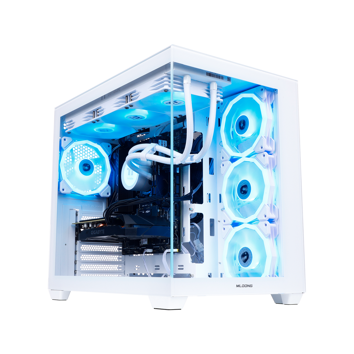 Mloong Gaming PC Desktop, AMD Ryzen 7 7700 3.8 GHz (5.3GHz Turbo), NVIDIA RTX 5060 Ti 8GB GDDR7, 1TB Gen4 NVMe SSD, 32GB 6000Mhz DDR5 RAM, 650W PSU, Wi-Fi, Win 11 Home Prebuilt PC, White