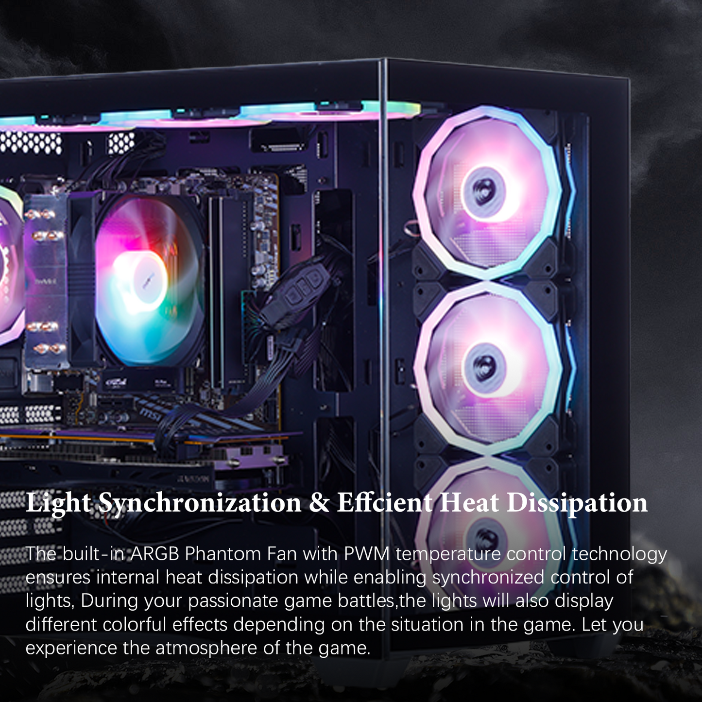 Mloong Gaming PC Desktops AMD Ryzen5 5500 AMD Radeon RX 6600 1TB SSD 16GB RAM 650W Win11 WIFI