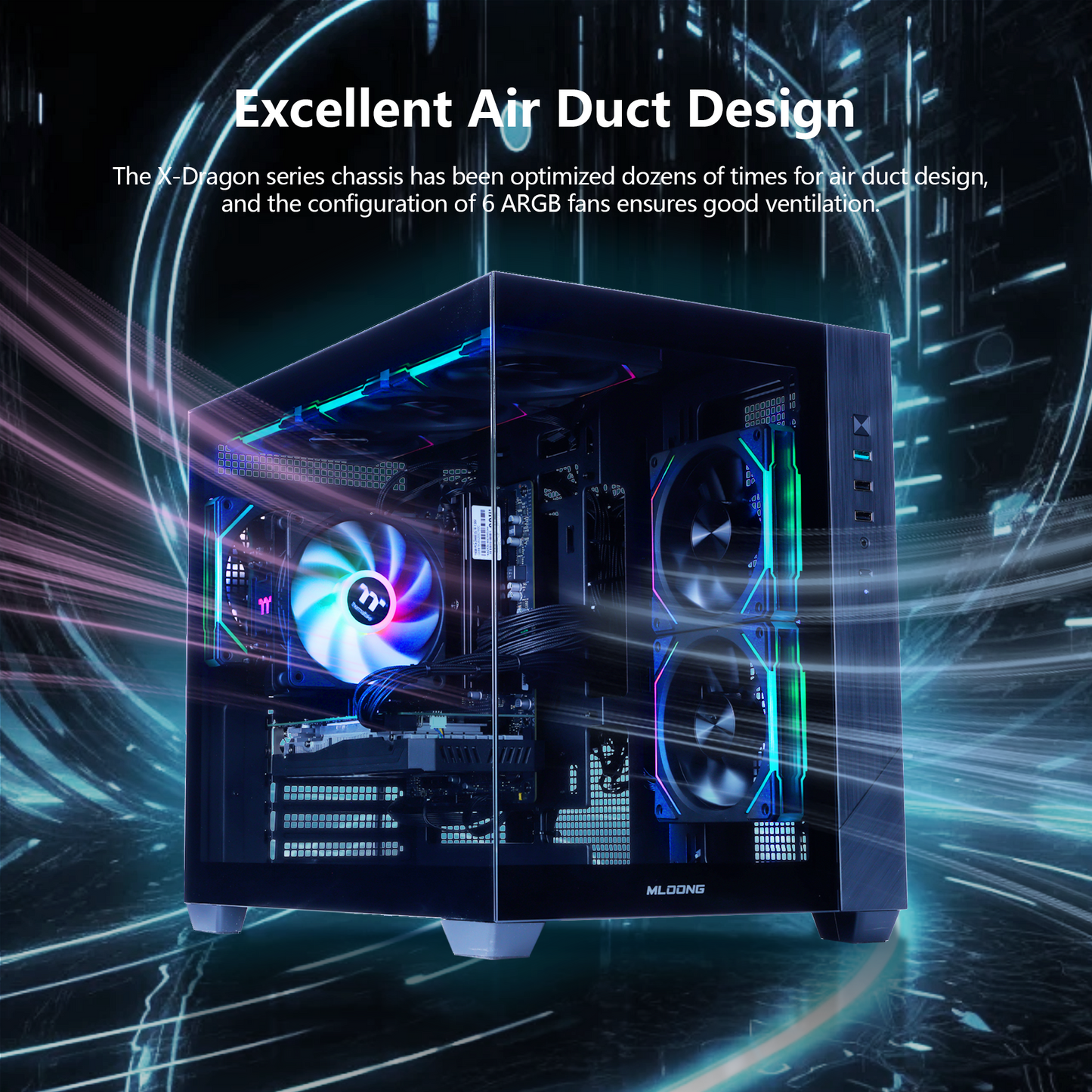 Mloong Gaming PC Desktops AMD Ryzen5 5500, Radeon RX 6500XT 4GB, 1TB SSD, 16GB RAM, 650W, Win11, WiFi, Black