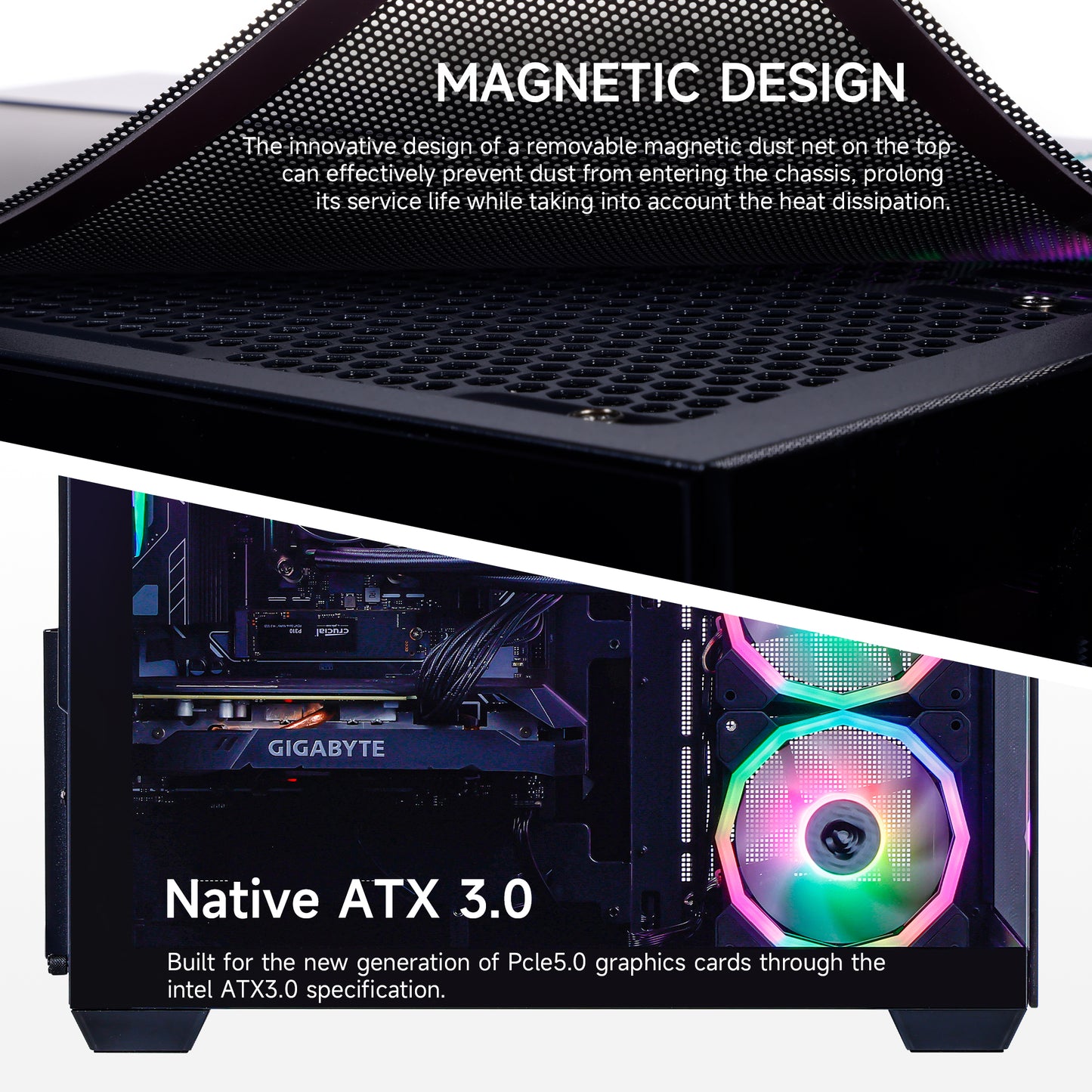 Mloong X-Dragon Gaming PC Desktop, Intel Core i9 14900KF 24 core 3.2GHz(up to 6.0GHz), GeForce RTX 5070 Ti 12GB, 32GB DDR5 RAM 6000MHz, 2TB NVME SSD, 850W PSU, Windows 11 Home 64-bit, Black
