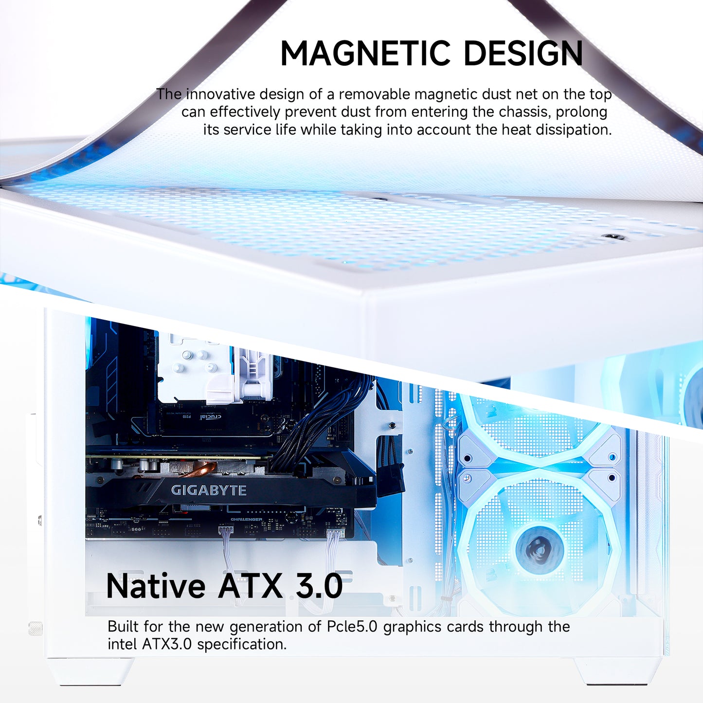 MLOONG Gaming PC,AMD Ryzen 5 5500 4.2 GHz, AMD Radeon RX 6600 8GB Desktop Computer, 1TB NVMe SSD, 16GB DDR4 3200MHz, Air Cooled Prebuilt,650W PSU, Windows 11 Home & AI Powered Gamer PC