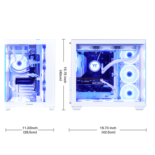 Mloong Gaming PC AMD Ryzen 7 9800X3D, GeForce RTX 5070Ti, 2TB SSD, 32GB DDR5 RAM, 360 Liquid Cooling, Win11, WIFI, Gaming Desktop, White