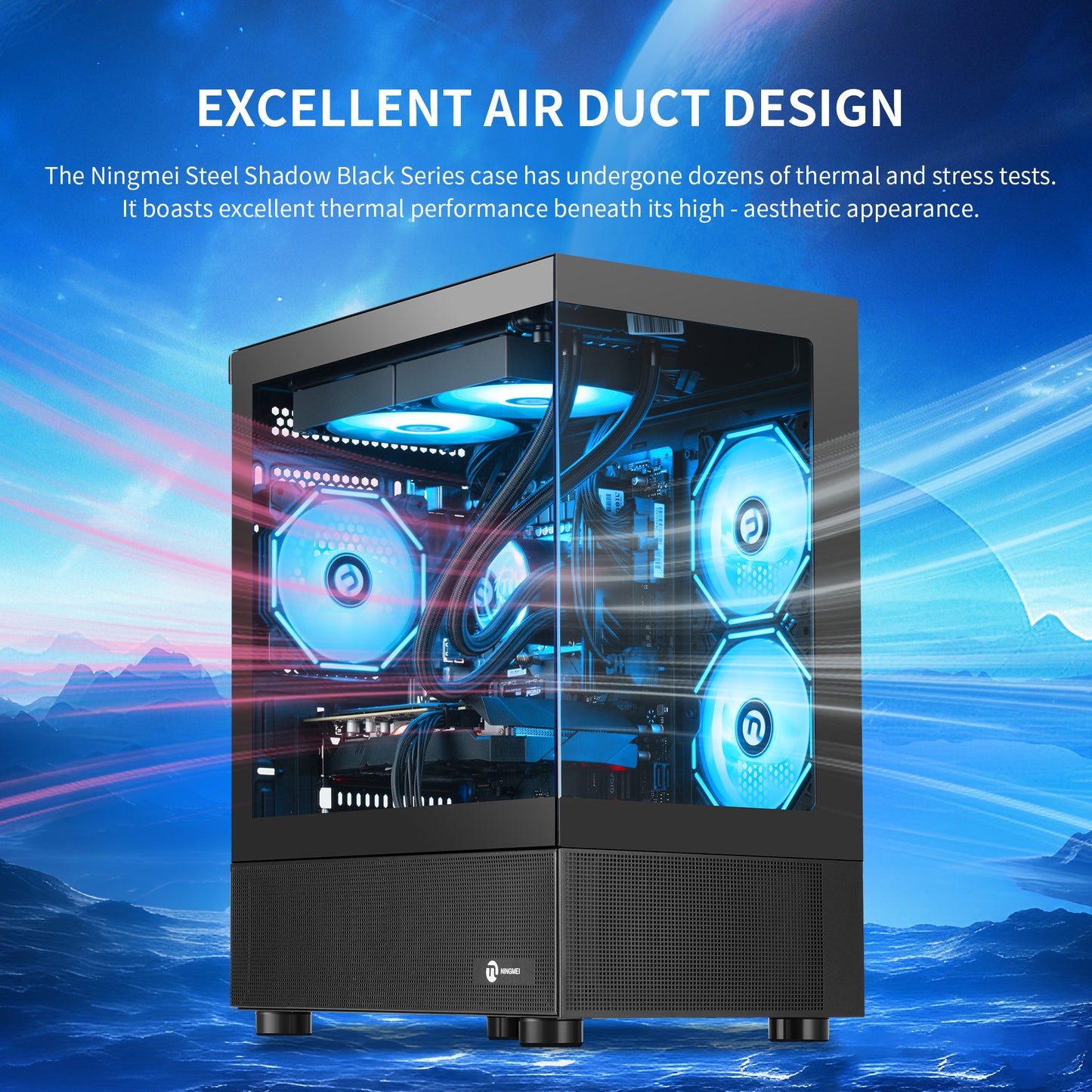 Ningmei Gaming PC AMD R7 7800X3D Radeon RX 9070 XT 32GB RAM 2TB SSD Windows 11 PC Gaming Black