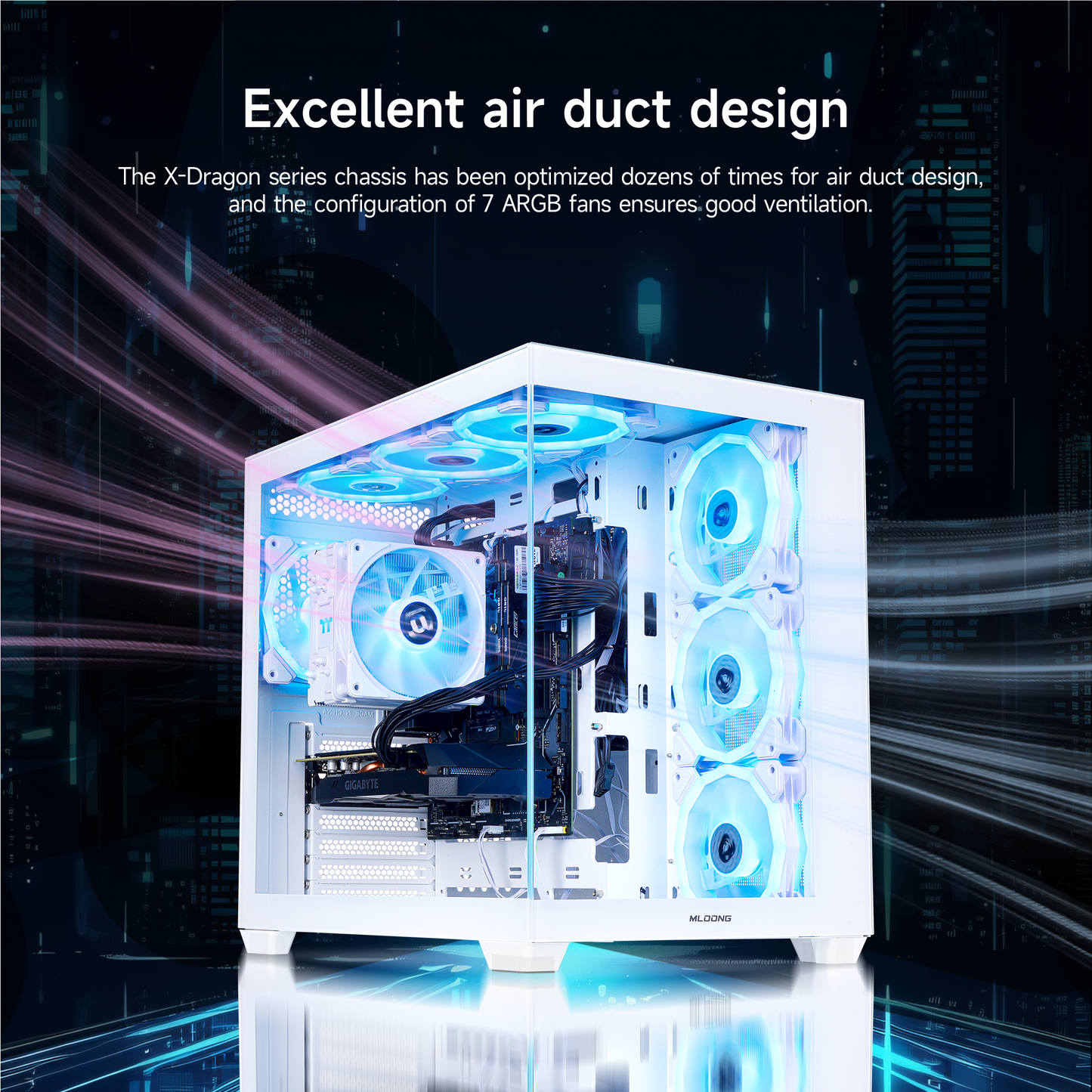 MLOONG Gaming PC,AMD Ryzen 5 5500 4.2 GHz, AMD Radeon RX 6600 8GB Desktop Computer, 1TB NVMe SSD, 16GB DDR4 3200MHz, Air Cooled Prebuilt,650W PSU, Windows 11 Home & AI Powered Gamer PC
