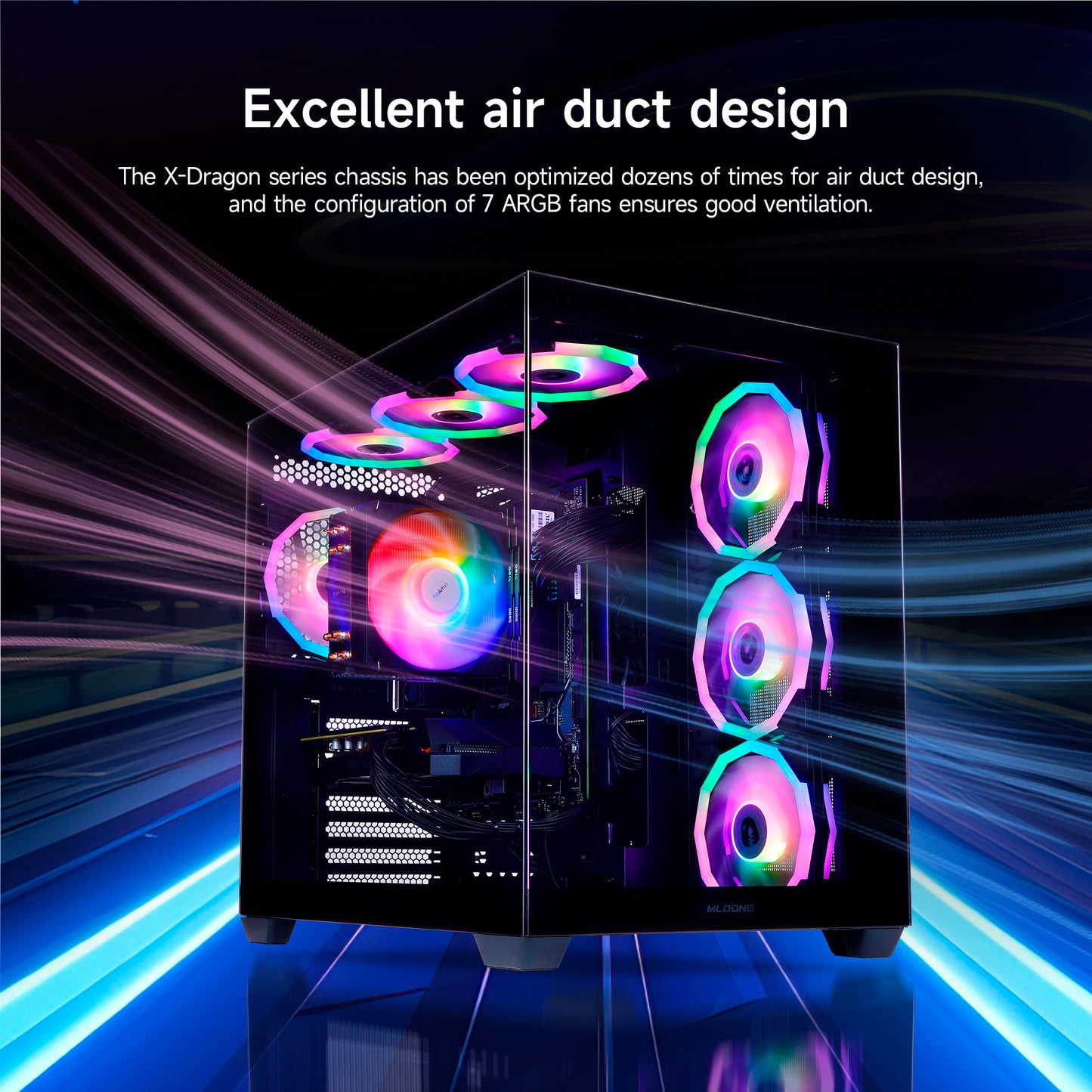 MLOONG Gaming PC Desktop, AMD Ryzen 7 8700F, GeForce RTX 5060Ti 8GB, 32GB DDR5 RAM, 1TB NVME SSD, 650W PSU, Windows 11 Home 64-bit, WIFI, Black