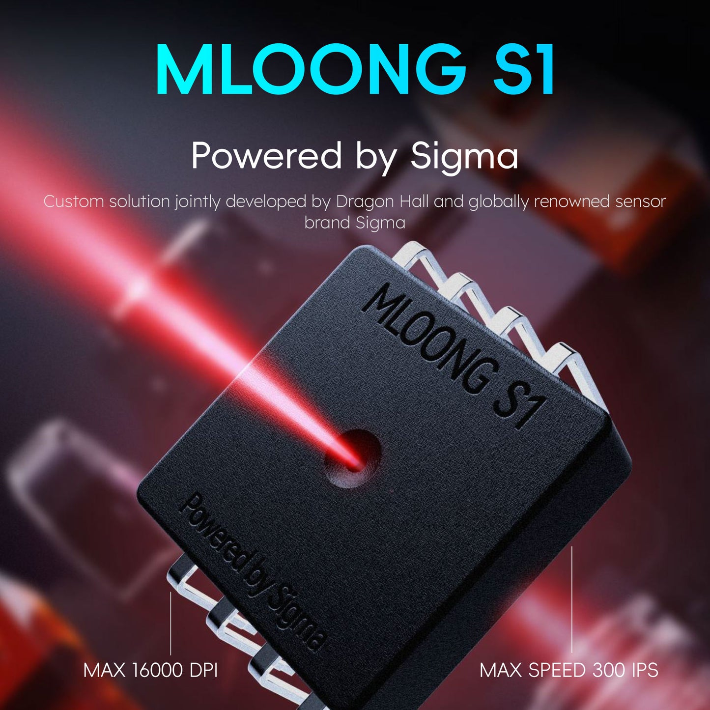 MLOONG MX301 Wireless Gaming Mouse, MLOONG S1 Sensor, 16,000 DPI, Lightweight, 4 Programmable Buttons, 140h Battery Life, On-Board Memory, PC/Mac - White