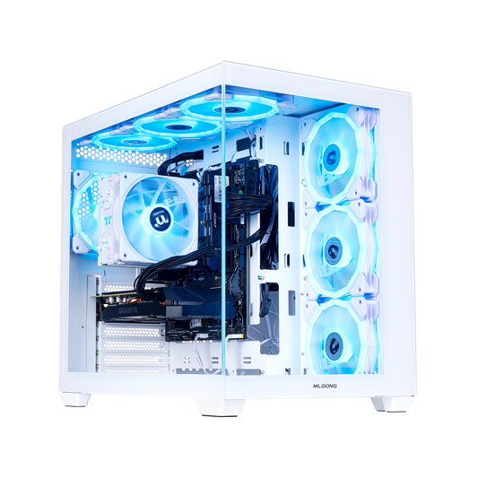 Mloong Gaming PC Desktop, AMD Ryzen 7 8700F 4.1 GHz (5.0Ghz Turbo), NVIDIA RTX 5060 Ti 8GB GDDR7, 1TB Gen4 NVMe SSD, 32GB 6000Mhz DDR5 RAM, 650W PSU, Wi-Fi, Win 11 Home Prebuilt PC, White
