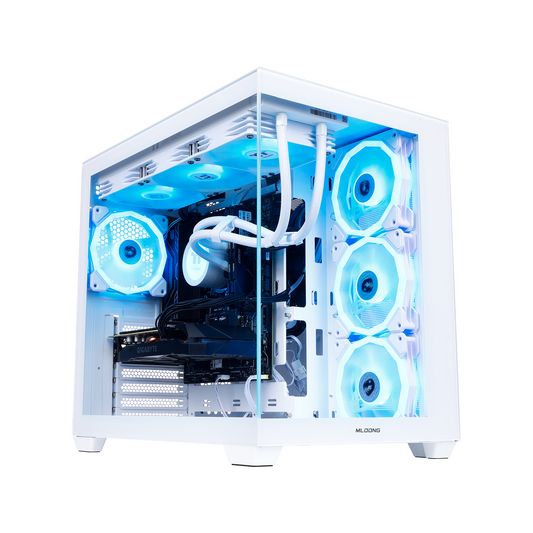 Mloong Gaming PC Desktop, AMD Ryzen 7 7700 3.8 GHz (5.3GHz Turbo), NVIDIA RTX 5060 Ti 8GB GDDR7, 1TB Gen4 NVMe SSD, 32GB 6000Mhz DDR5 RAM, 650W PSU, Wi-Fi, Win 11 Home Prebuilt PC, White