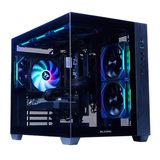 MLOONG Gaming PC Desktop, AMD Ryzen 7 8700F, GeForce RTX 5060Ti 8GB, 32GB DDR5 RAM, 1TB NVME SSD, 650W PSU, Windows 11 Home 64-bit, WIFI, Black