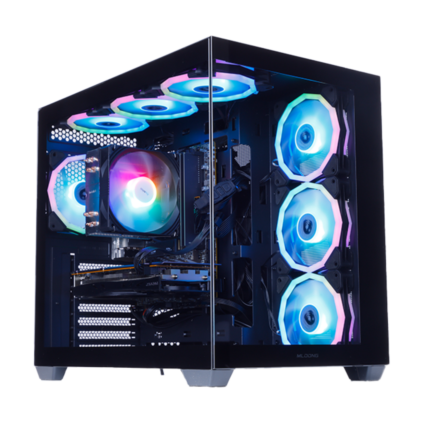 Restored MLOONG PC Gamer Gaming Desktop, AMD Ryzen 5 5500, Radeon RX 6600 8GB, 16GB DDR4, 1TB SSD, WIFI, Windows 11 Home, Refurbished