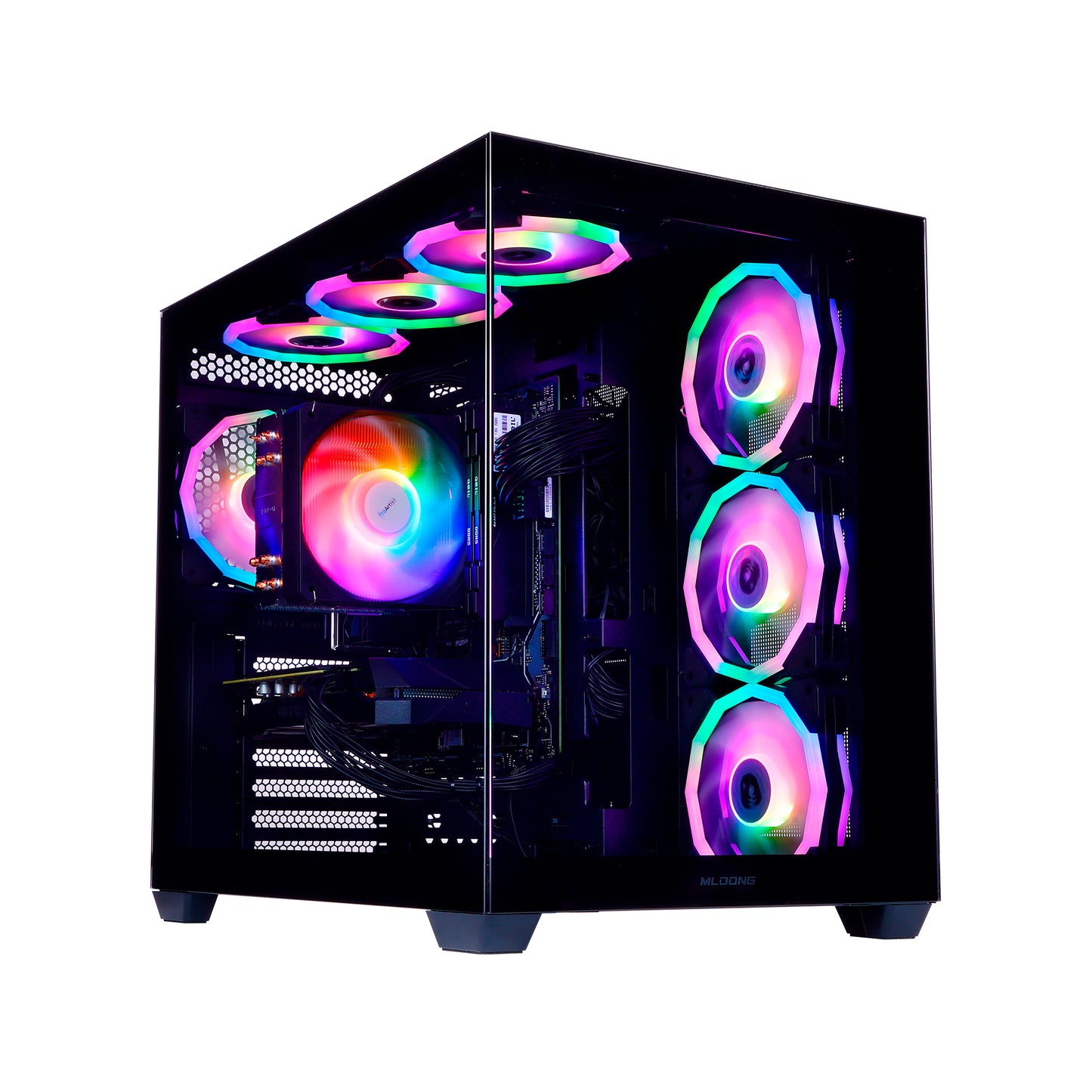 Mloong Gaming PC Desktops AMD Ryzen5 5500 AMD Radeon RX 6600 1TB SSD 16GB RAM 650W Win11 WIFI