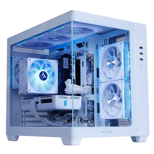 Mloong Gaming PC Desktop AMD Ryzen 5 5500 GeForce RTX 5060 1TB SSD 16GB RAM 650W Win11 WIFI White