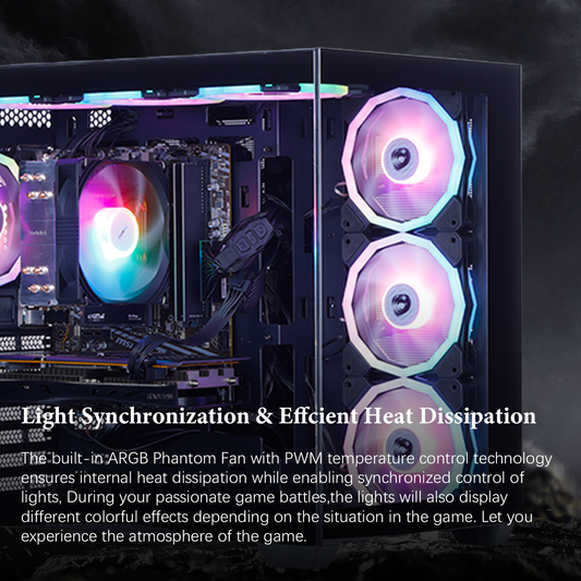 Mloong Gaming PC Desktops AMD Ryzen5 5500 AMD Radeon RX 6600 1TB SSD 16GB RAM 650W Win11 WIFI
