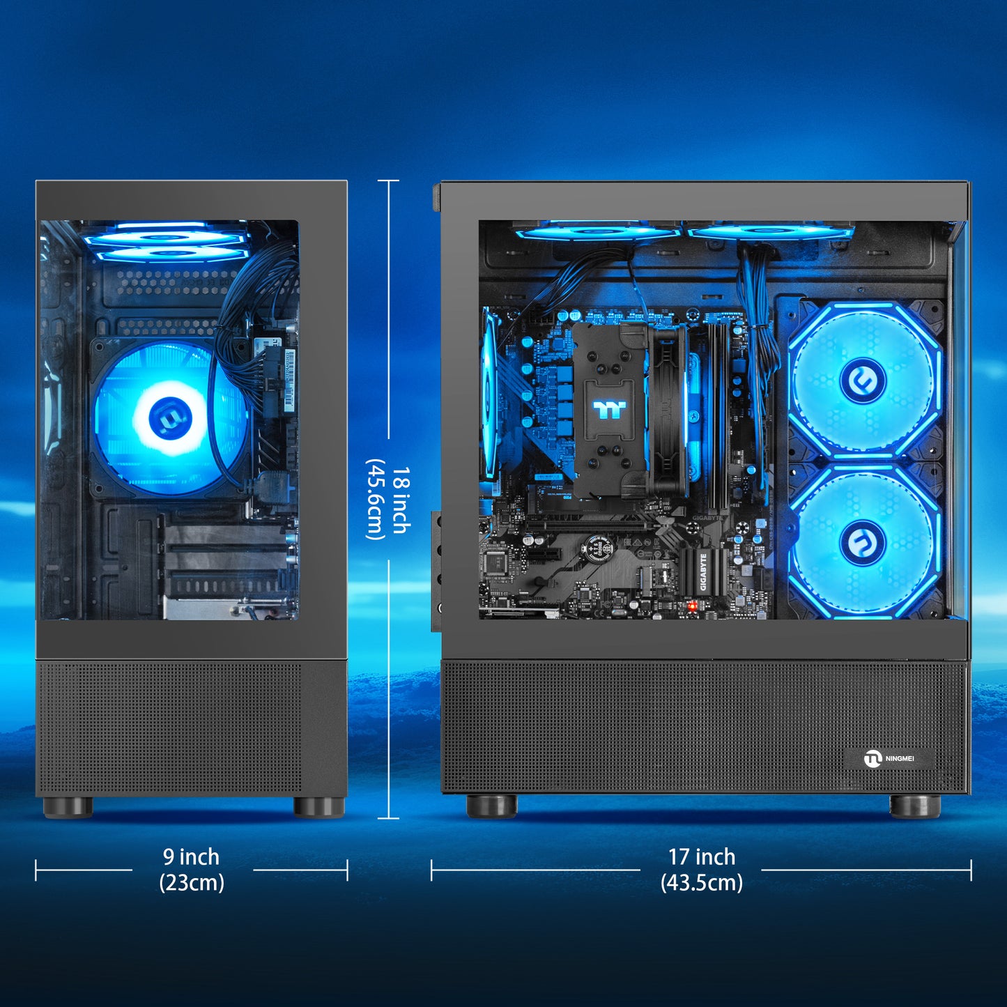 Ningmei Lumishore Gaming PC AMD Ryzen 5 5600GT 16GB RAM 1TB SSD WiFi PC Gaming Black