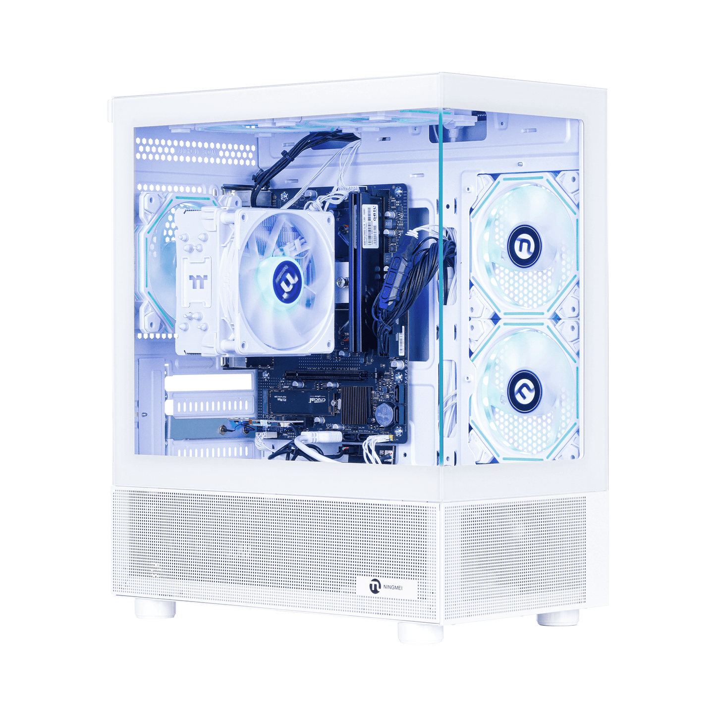 Ningmei Gaming PC AMD Ryzen 7 5700G 16GB RAM 1TB SSD 6RGB Fans PC Gaming White