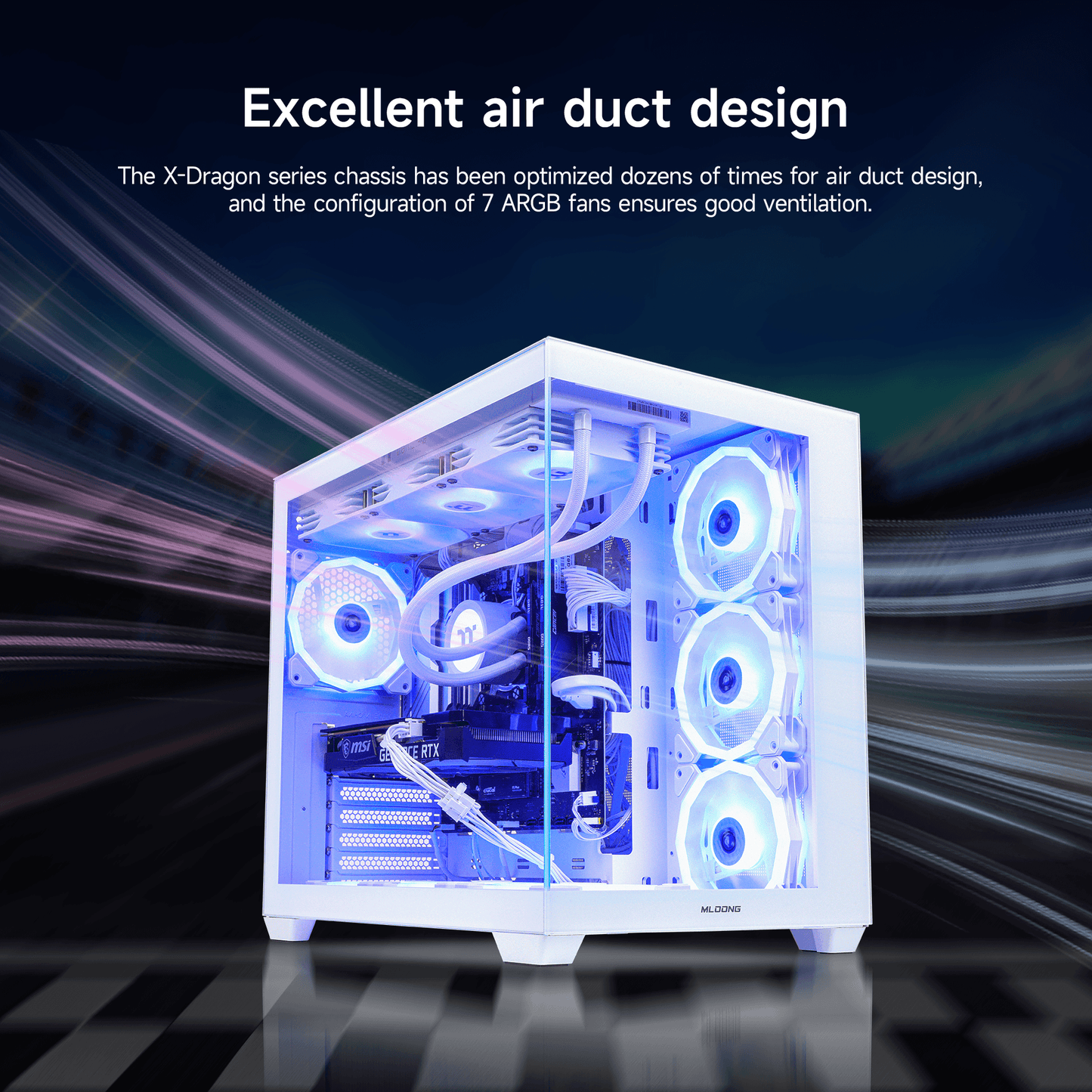 Mloong Gaming PC AMD Ryzen 7 9800X3D, GeForce RTX 5070Ti, 2TB SSD, 32GB DDR5 RAM, 360 Liquid Cooling, Win11, WIFI, Gaming Desktop, White