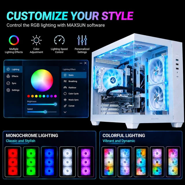 Mloong REFURBISHED Gaming PC Desktop, AMD Ryzen 7 8700F 4.1 GHz, NVIDIA RTX 5060 Ti 8GB GDDR7, 1TB Gen4 NVMe SSD, 32GB 6000Mhz DDR5 RAM, 650W PSU, WiFi & BT, Win 11 Home Prebuilt Gaming PC, White