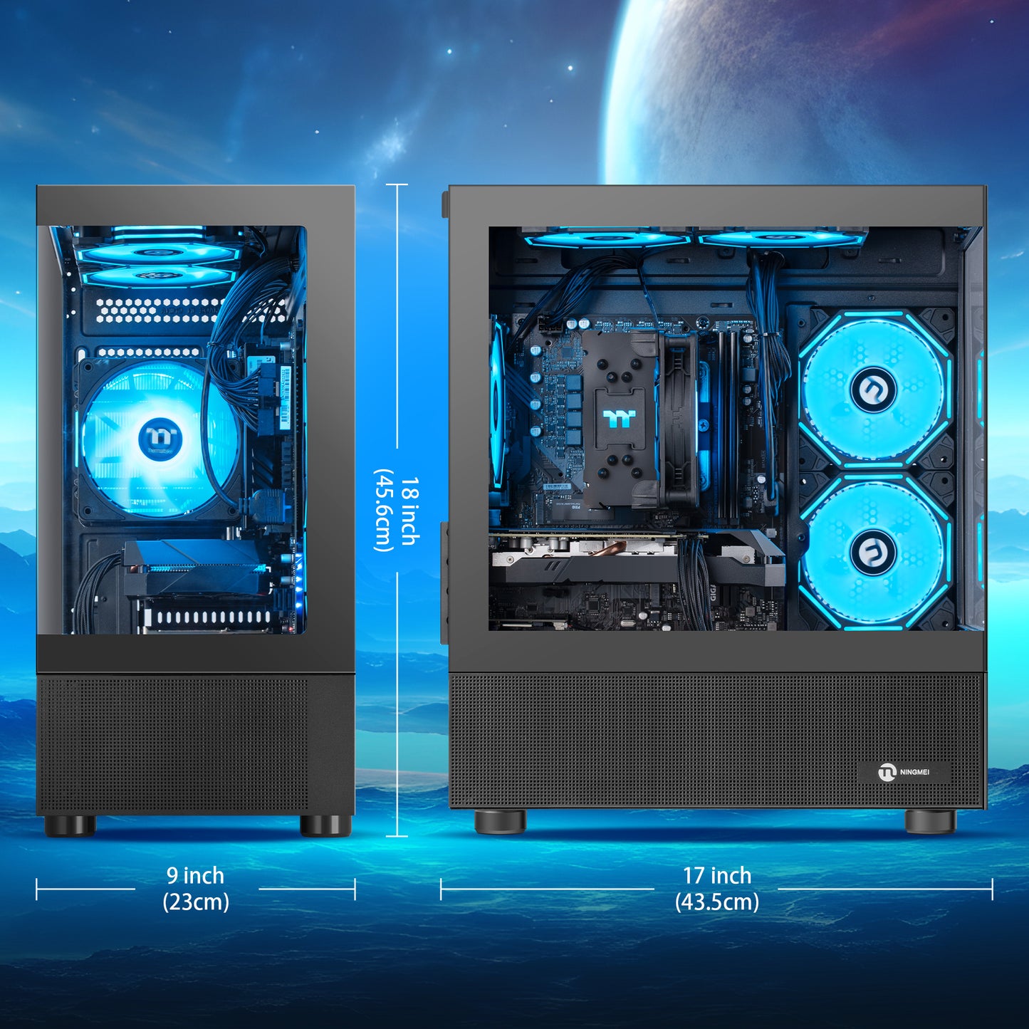 Ningmei Gaming PC Desktop AMD Ryzen 5 5500 NVIDIA GTX 1660 Super 16GB RAM 1TB SSD Windows 11 Wi-Fi PC Gaming Black