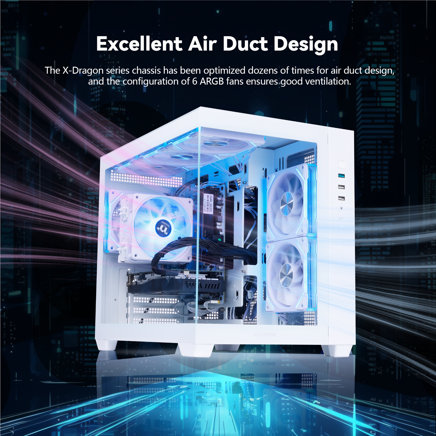 Mloong Gaming PC Desktop, AMD Ryzen 5 9600X 3.9 GHz (5.4Ghz Turbo), Radeon RX 9060 XT 8GB GDDR6, 1TB Gen4 NVMe SSD, 32GB 6000Mhz DDR5 RAM, 650W PSU, Wi-Fi, Win 11 Home Prebuilt PC, White