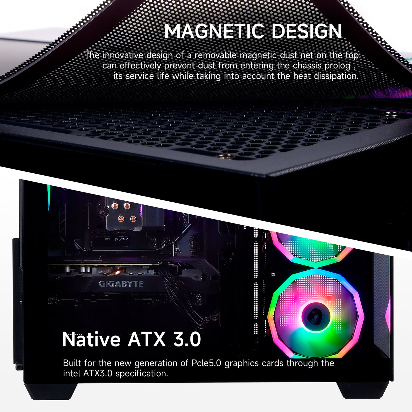 MLOONG Gaming PC Desktop, AMD Ryzen 7 8700F, GeForce RTX 5060Ti 8GB, 32GB DDR5 RAM, 1TB NVME SSD, 650W PSU, Windows 11 Home 64-bit, WIFI, Black