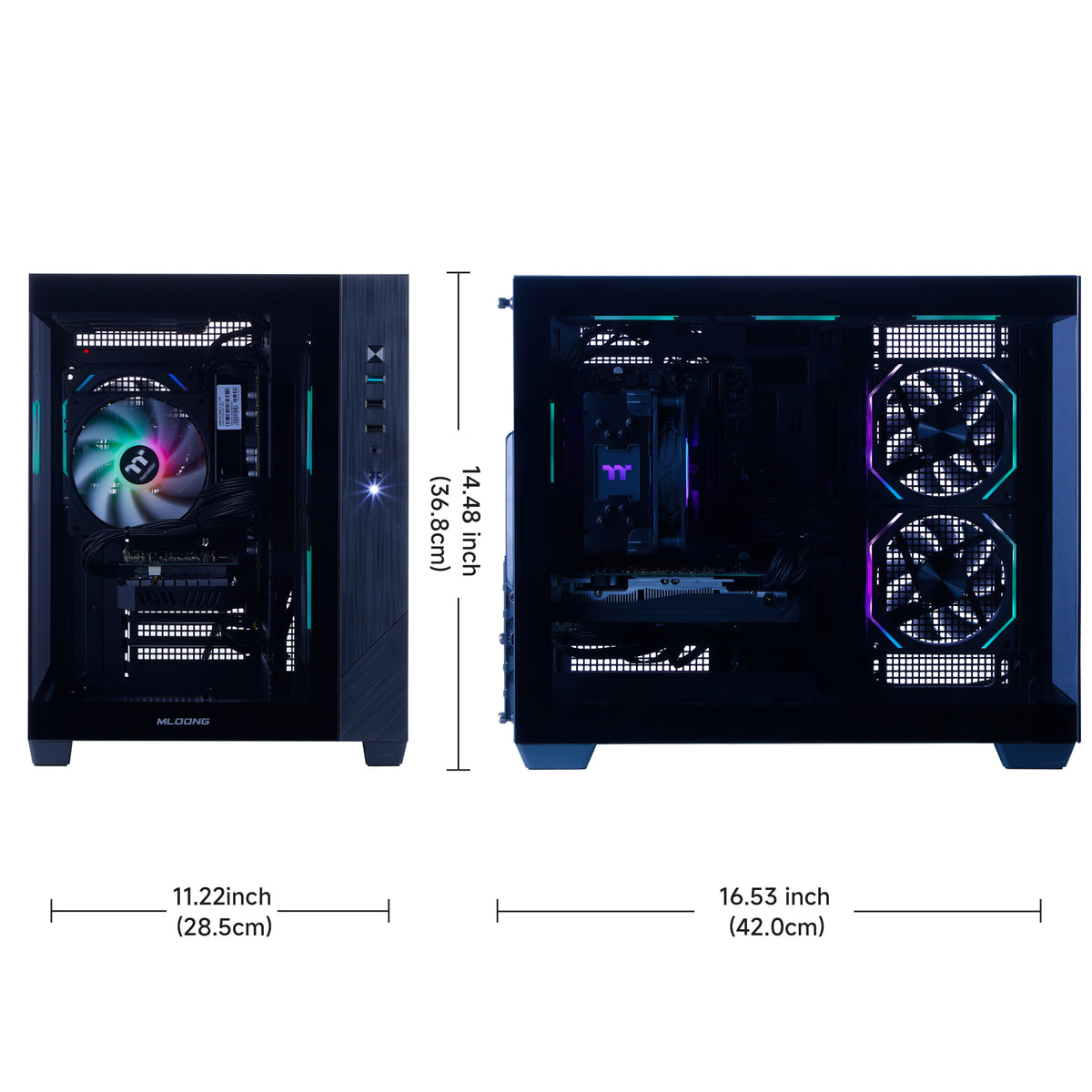Mloong Gaming PC Desktop, AMD Ryzen 7 8700F 4.1 GHz (5.0Ghz Turbo), NVIDIA RTX 5060 Ti 8GB GDDR7, 1TB Gen4 NVMe SSD, 16GB 6000Mhz DDR5 RAM, 650W PSU, Wi-Fi, Win 11 Home Prebuilt PC, Black