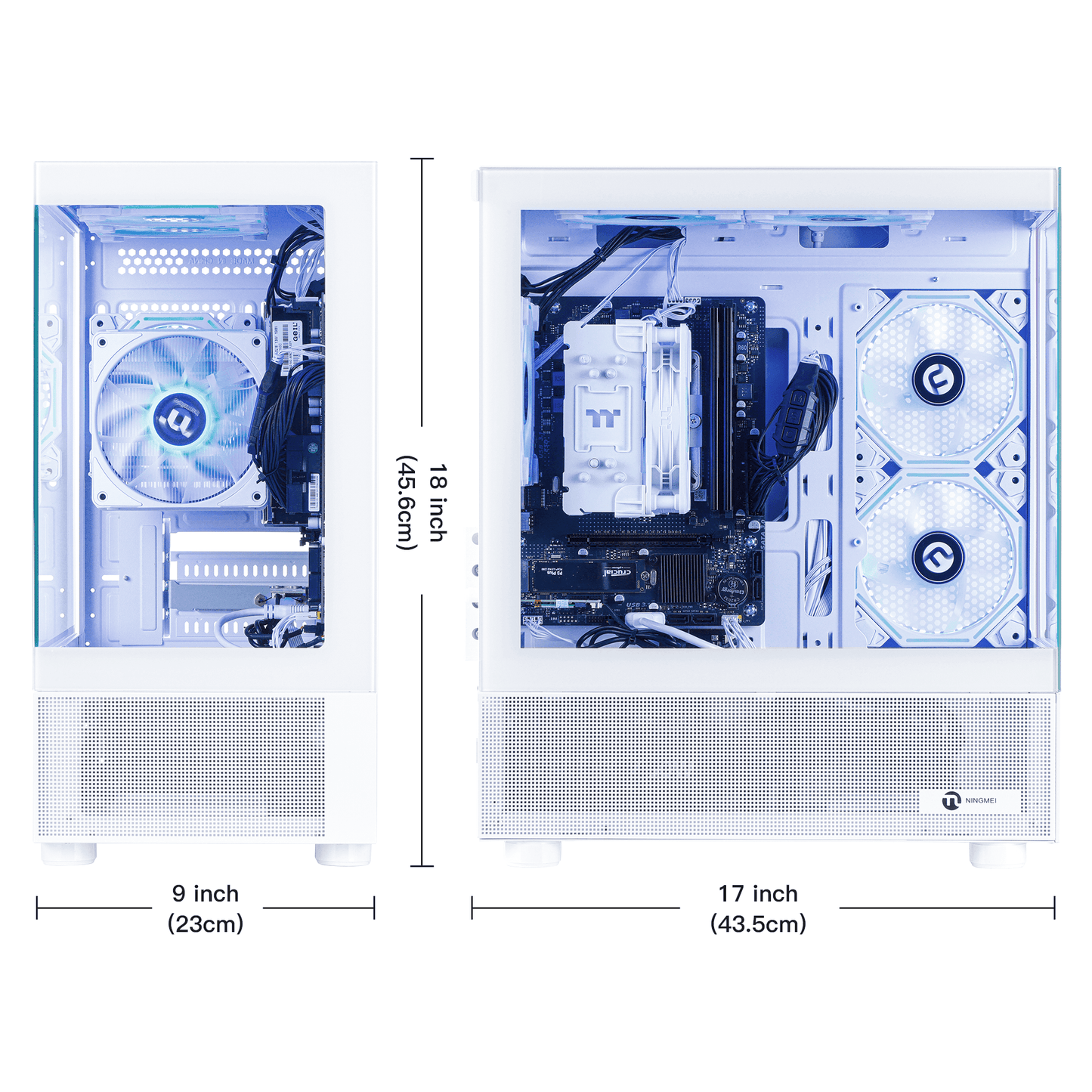 Ningmei Gaming PC AMD Ryzen 7 5700G 16GB RAM 1TB SSD 6RGB Fans PC Gaming White