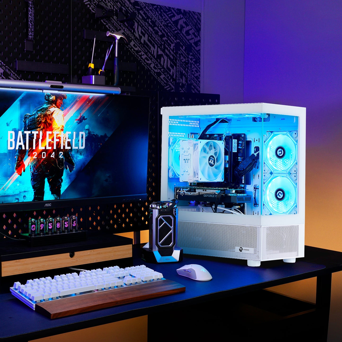 Ningmei Gaming PC AMD Ryzen 7 9700X NVIDIA RTX 5060 16GB RAM 1TB SSD Wifi PC Gaming White