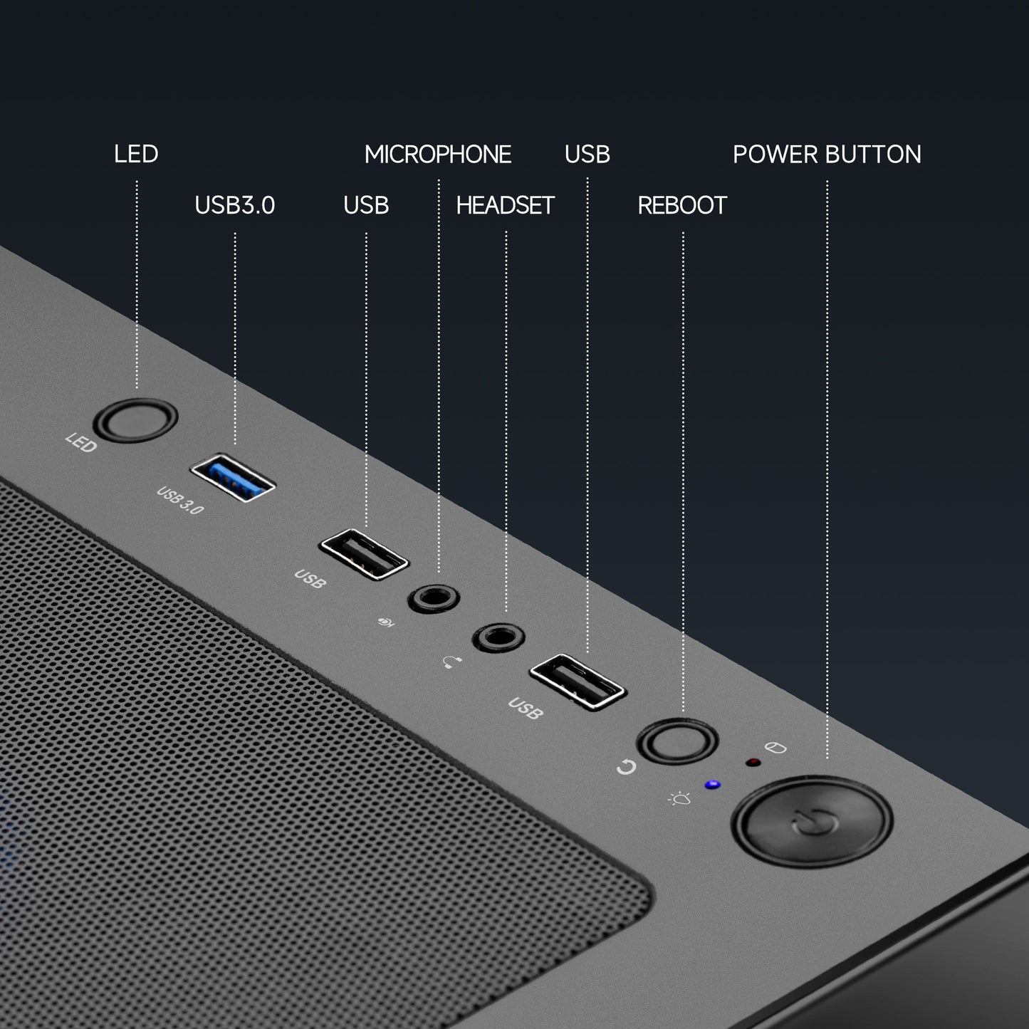 Ningmei Gaming PC AMD Ryzen 7 5700X NVIDIA RTX 5060 32GB RAM 1TB SSD Wifi PC Gaming Black