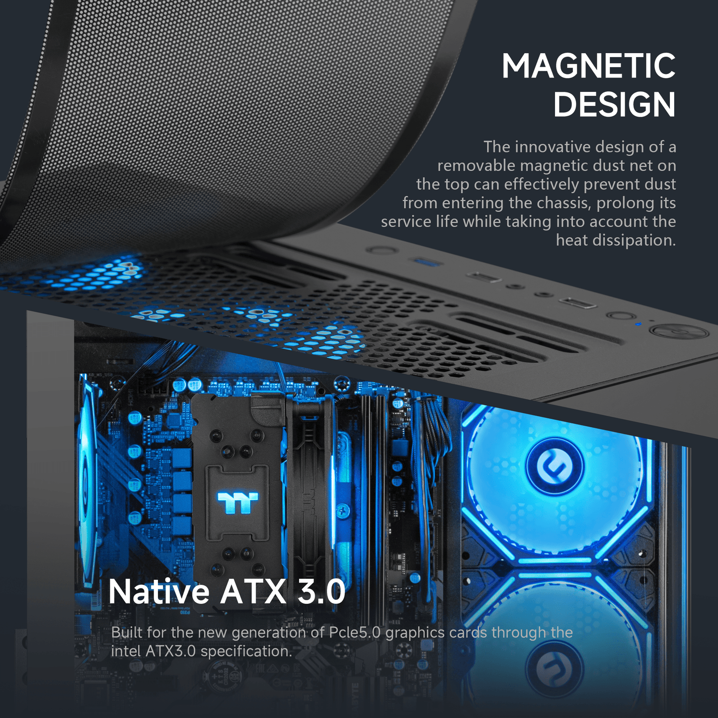 Ningmei Lumishore Gaming PC AMD Ryzen 5 5600GT 16GB RAM 1TB SSD WiFi PC Gaming Black