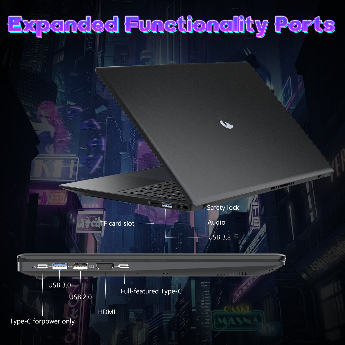 Ningmei HustleForge 15.6 inch Windows Laptop Intel N150 16GB RAM 512GB SSD Wifi6 Bluetooth5.2 1080P FHD IPS Display Fingerprint identification