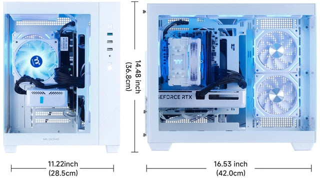 Mloong REFURBISHED Gaming PC Desktop, AMD Ryzen 7 8700F 4.1 GHz, NVIDIA RTX 5060 Ti 8GB GDDR7, 1TB Gen4 NVMe SSD, 32GB 6000Mhz DDR5 RAM, 650W PSU, WiFi & BT, Win 11 Home Prebuilt Gaming PC, White