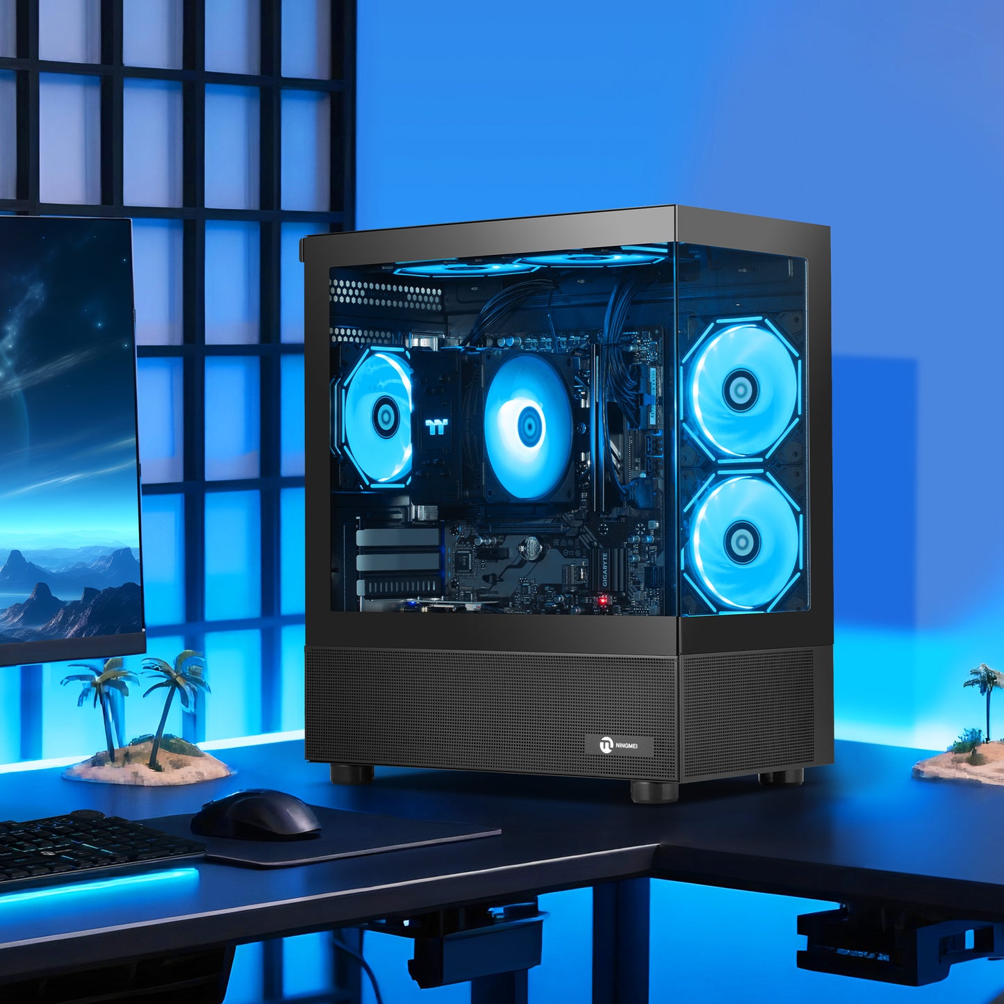 Ningmei Lumishore Gaming PC AMD Ryzen 5 5600GT 16GB RAM 1TB SSD WiFi Gaming Desktop