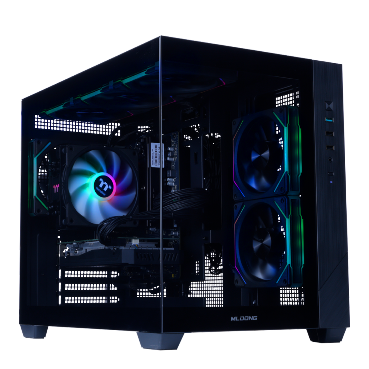 Mloong Gaming PC Desktop, AMD Ryzen 7 8700F 4.1 GHz (5.0Ghz Turbo), NVIDIA RTX 5060 Ti 8GB GDDR7, 1TB Gen4 NVMe SSD, 16GB 6000Mhz DDR5 RAM, 650W PSU, Wi-Fi, Win 11 Home Prebuilt PC, Black