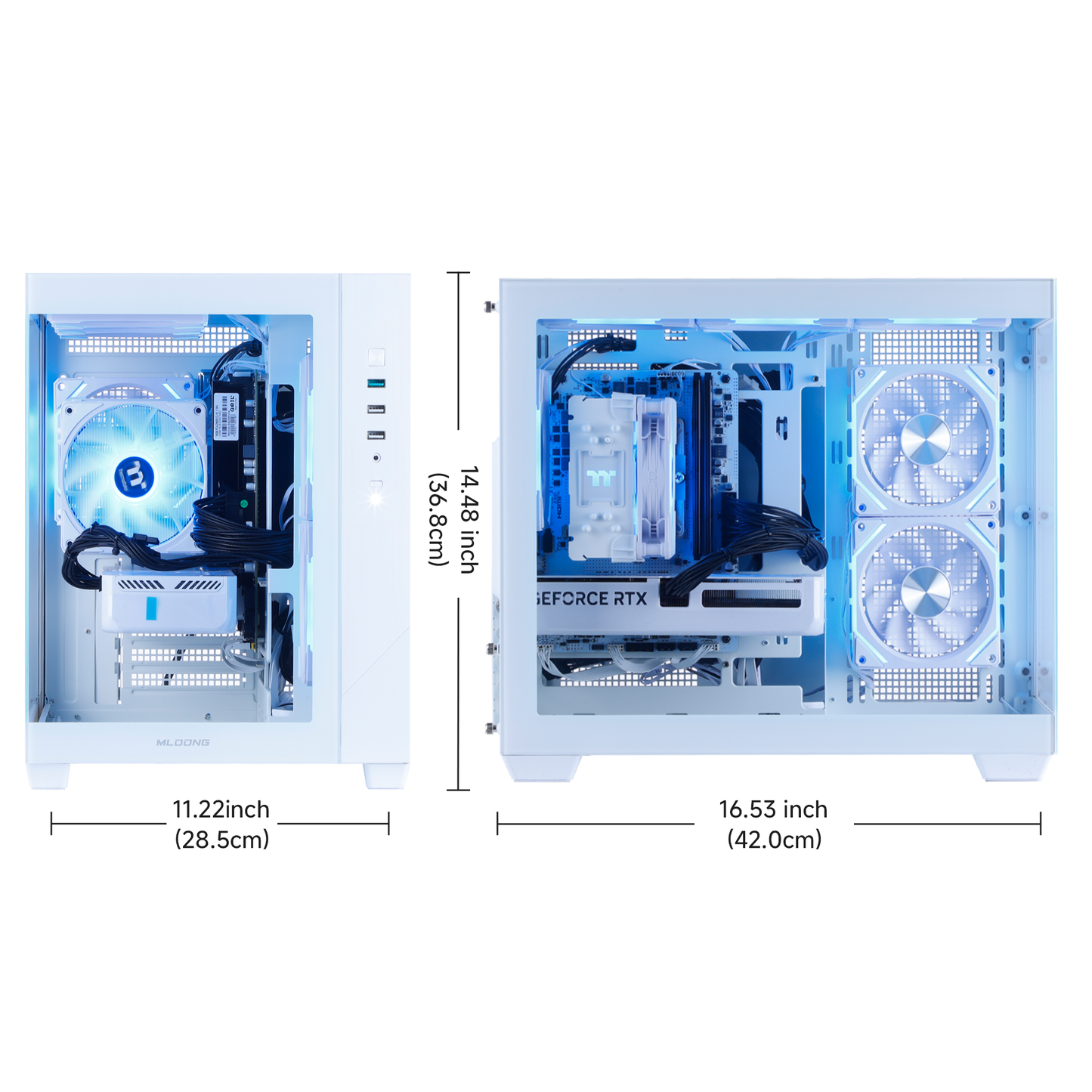 Mloong Gaming PC Desktop, AMD Ryzen 7 8700F 4.1 GHz (5.0Ghz Turbo), NVIDIA RTX 5060 Ti 8GB GDDR7, 1TB Gen4 NVMe SSD, 16GB 6000Mhz DDR5 RAM, 650W PSU, Wi-Fi, Win 11 Home Prebuilt PC, White