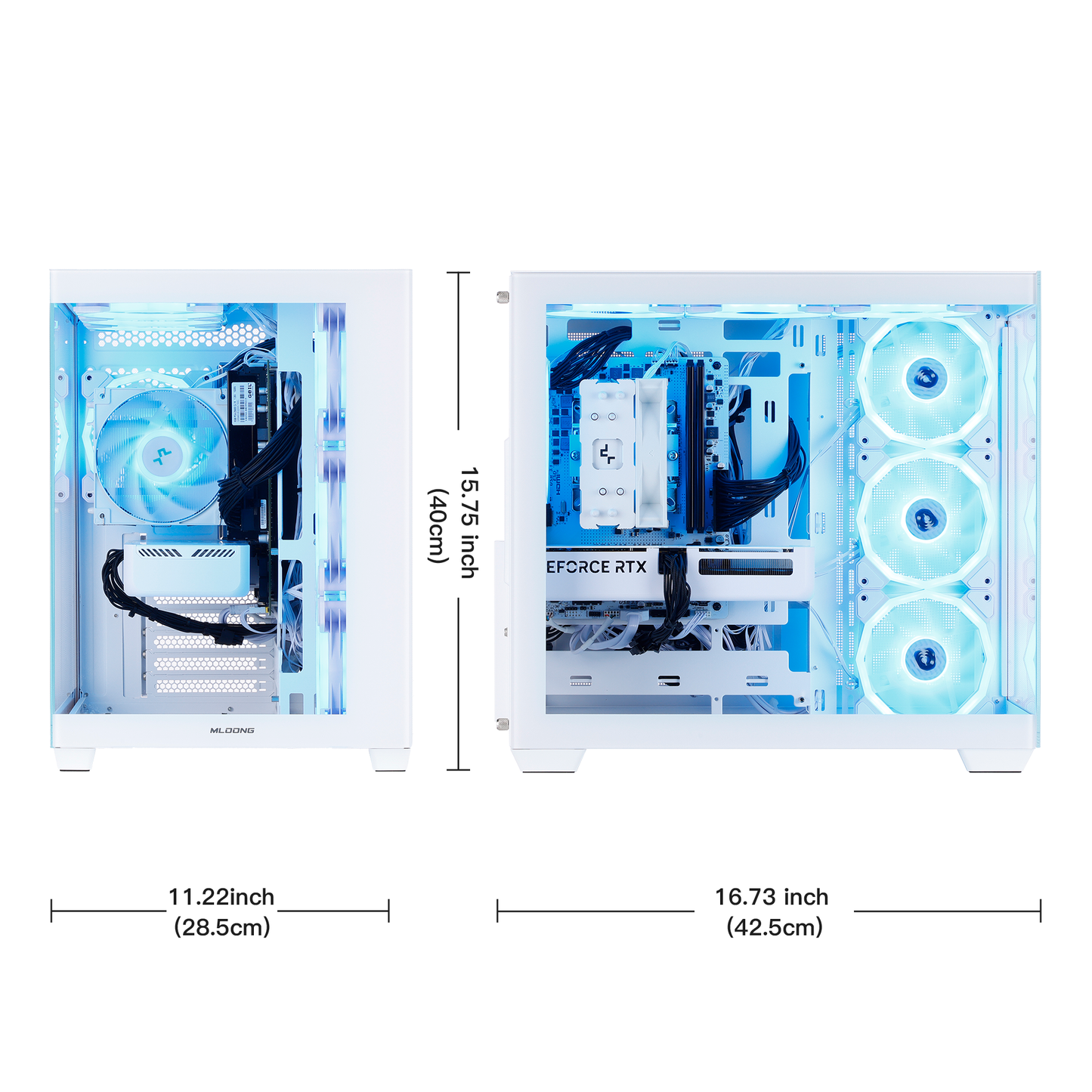 Mloong Gaming PC Desktop AMD Ryzen 5 5500 GeForce RTX 5060 1TB SSD 16GB RAM 650W Win11 WIFI White