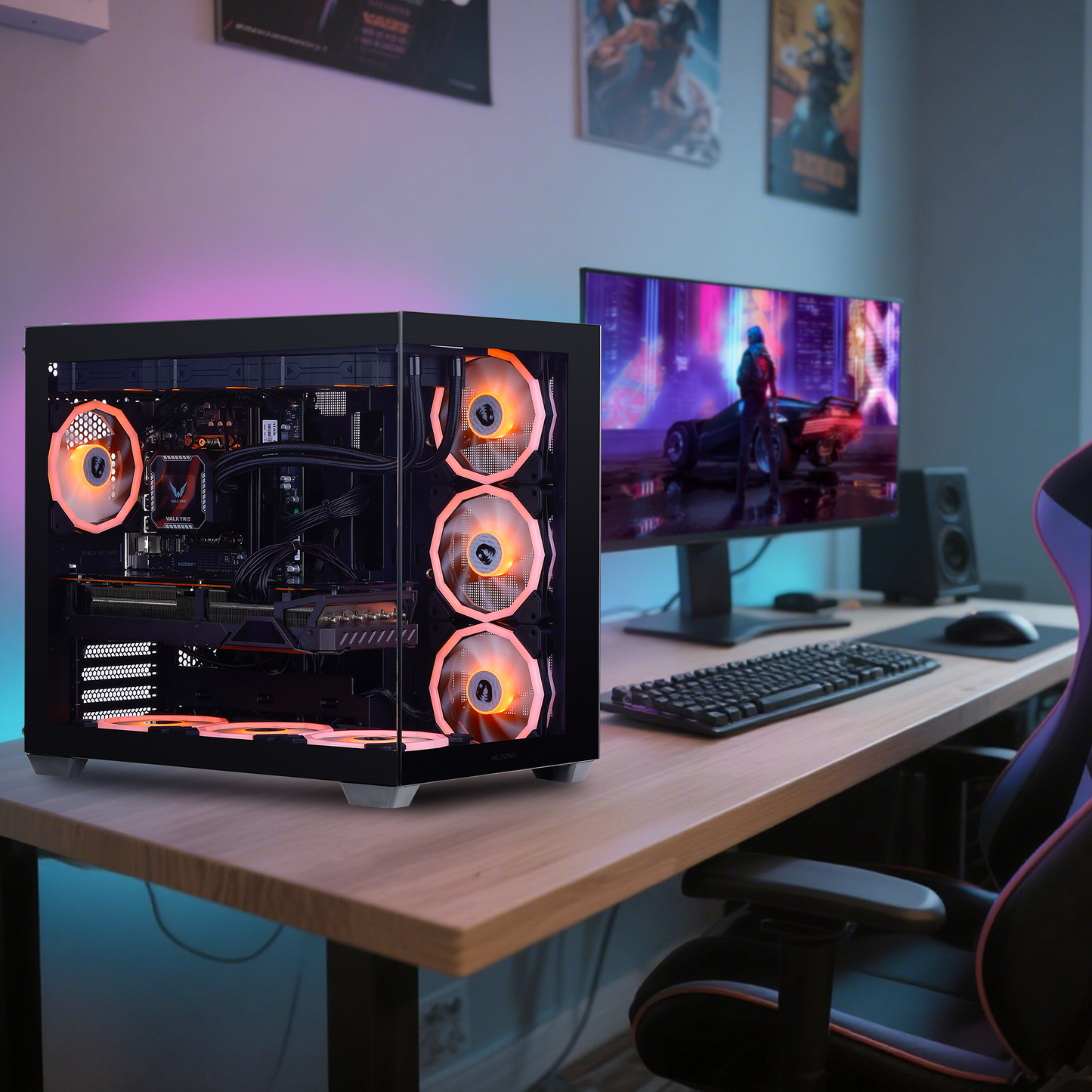 Mloong Gaming PC Intel Core i9 14900KF, GeForce RTX 5080 16GB, 64GB DDR5 RAM, 2TB SSD, 850W, Desktop, Win11 Home, WIFI, Black